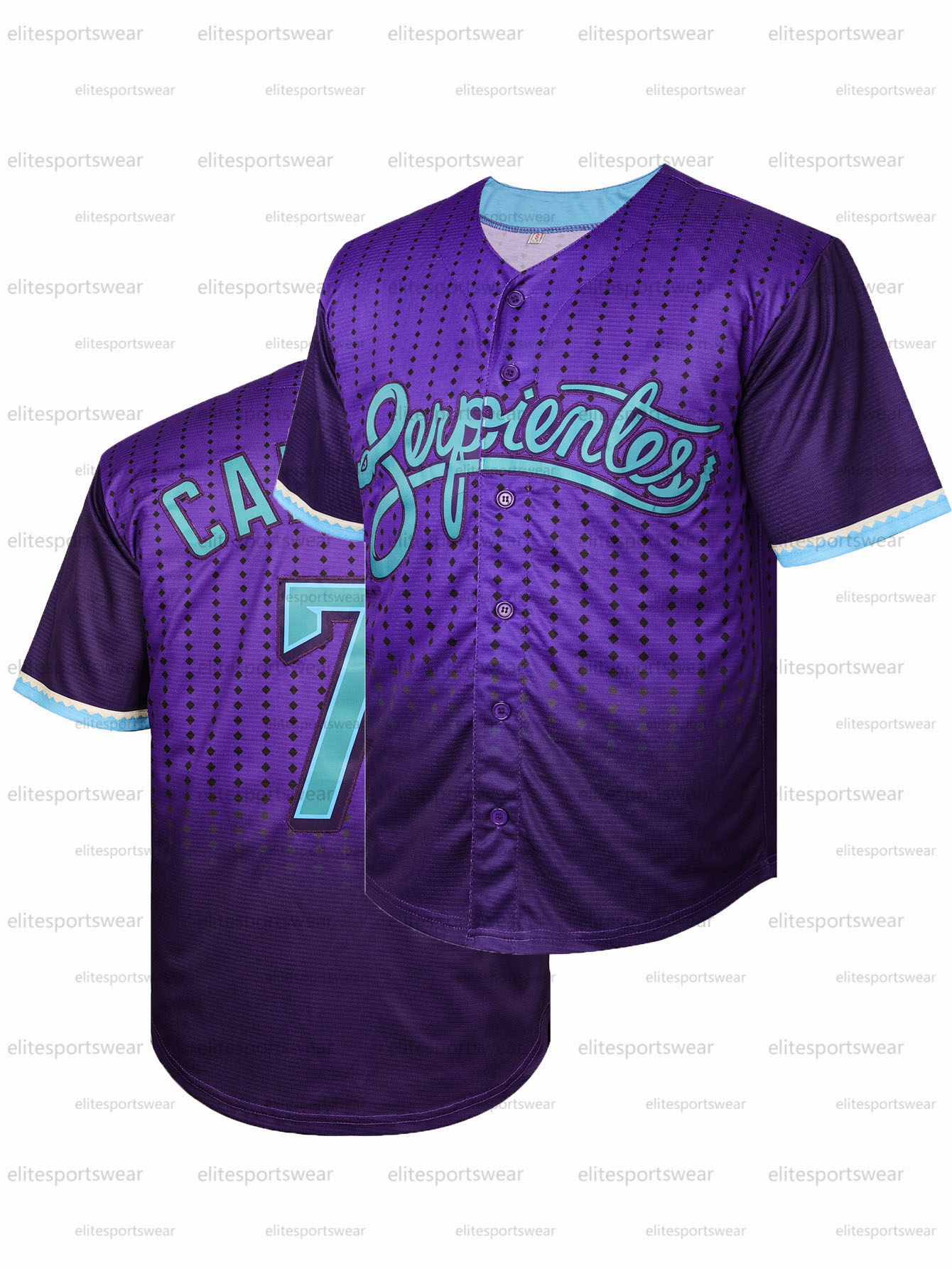 In Stock 4 MARTE Baseball Jerseys 7 Carroll Sweatshirt - Embroidered Stitched Jerseys Breathable Slight Stretch Polyester