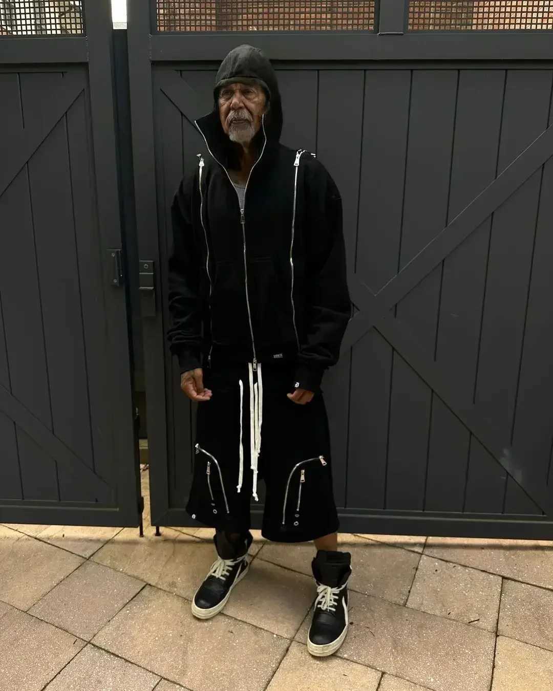 Gray Casual Zipper Hooded Sweatshirt Trousers Zipper Pocket Suit American Hip Hop Fashion Trend Mens Sportswear XJ250731