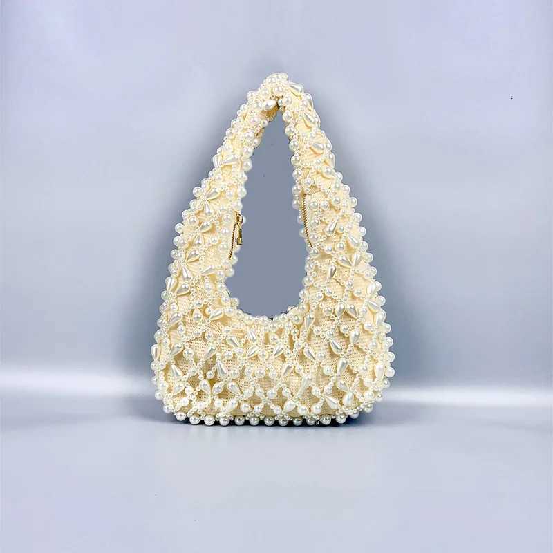 New Fashion Female Women Shoulder Messenger Bags Solid Rhinestone Pearl Chain Handbags Tote Female Evening Party Crossbody Bags Y250730