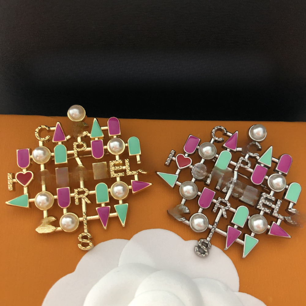 Designer Jewerly Luxury Brand Letter Brooches Crystal Rhinestone Jewelry Woman Brooch Wedding Party Gift