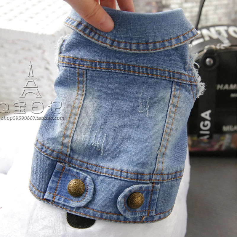 Pet Clothes Denim Dog Costume Summer Cowboy Vest Daisy Shirt Jeans Jacket Puppy Clothing for Chihuahua Yorkies 250729