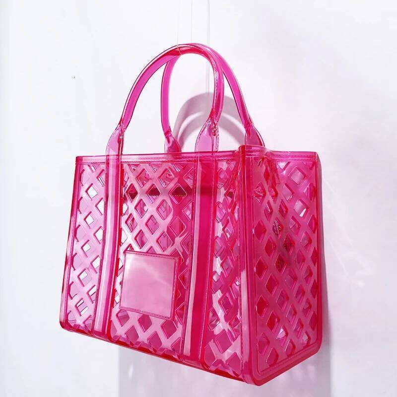 Fashion Box Jelly Tote Bags For Women Designer Handbag And Purses 2025 New In PVC Letter Hollow Top Handle Small Shoulder