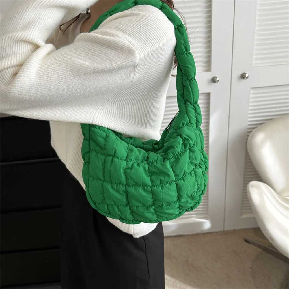 Womens Totes Bag Pleated Underarm Bag Shoulder Crossbody Bags Women Small Tote Bag Quilted Cloud Bag Winter Puffer Handbag Bag Y250730