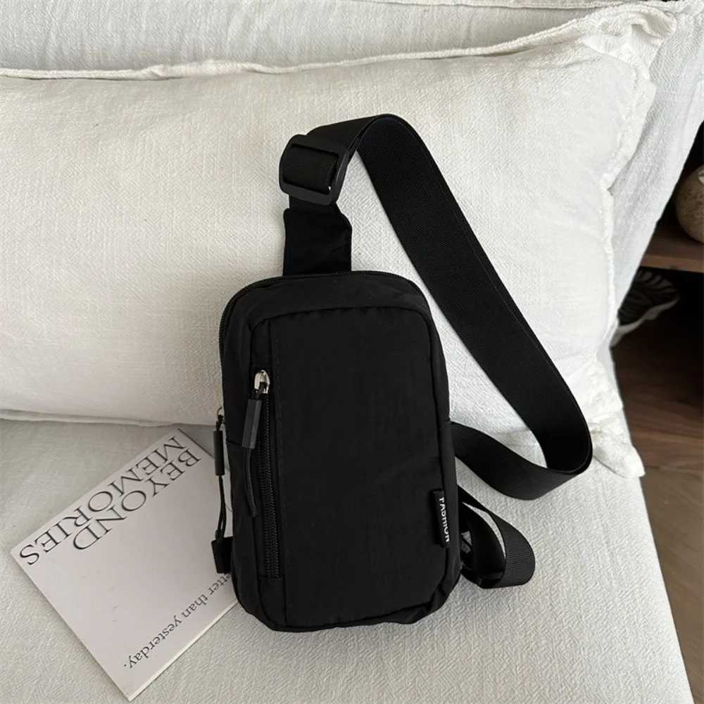 Couple Chest Bag Solid Color Shoulder Bag Adjustable Messenger Bag Phone Bag For Outdoor Travel Korean Style Sports Waist Bag Y250730