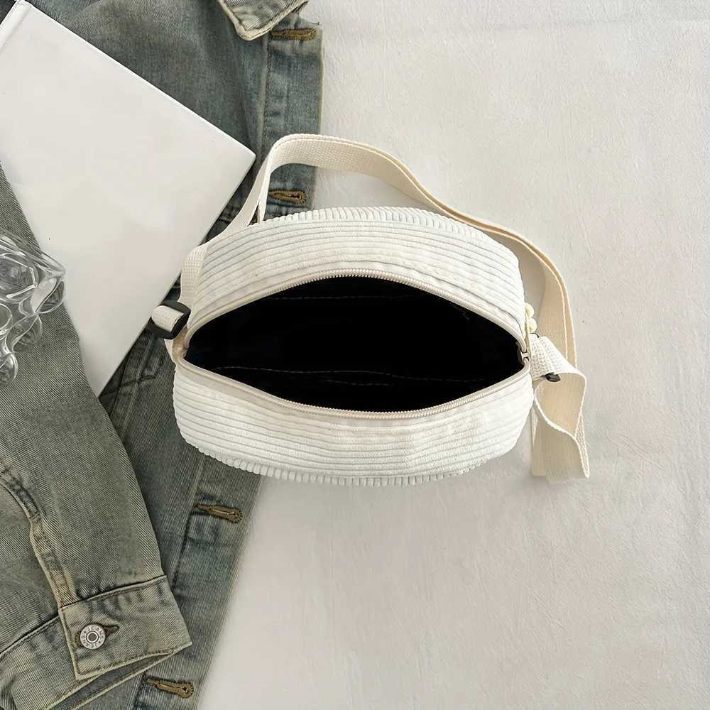 Vintage and Versatile Harajuku Corduroy Shoulder Bag Japanese Casual Corduroy Phone Bag Commuting Key Bag G250729
