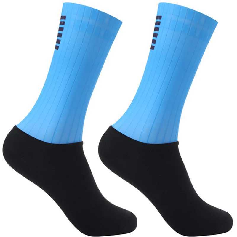 Anti-Slip Silicone Summer Aero Socks Whiteline Cycling Socks Men Bicycle Sport Running Bike Socks Z250731