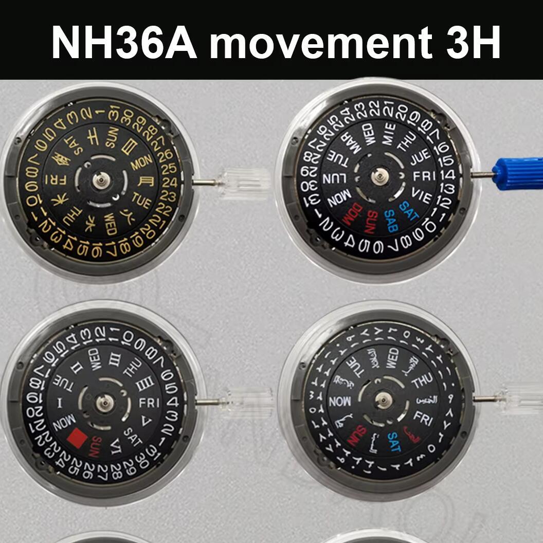 Premium Automatic Movement NH36/NH36A Self-winding Mechanical Quick Date/Day Setting 24 Jewels Japan Watch Replacements 3H/3.8H