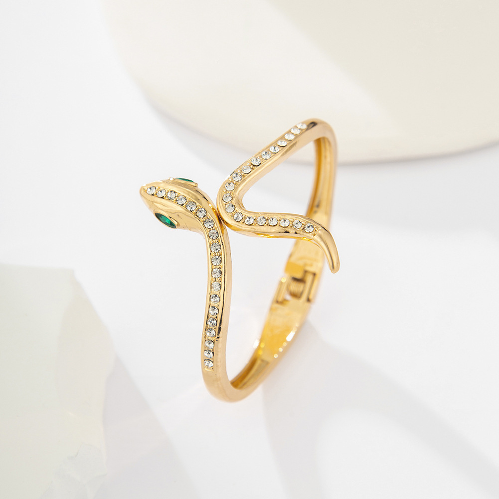 Designer Bracelet Snake Limited Edition Bracelet With Inlaid Diamonds Snake Bone Shape Bracelet Cross-border Open Madam Spring Bracelet Fashion Export