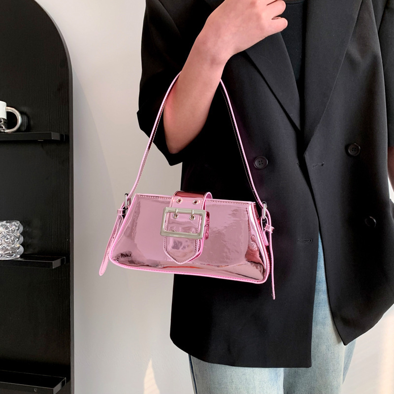 Patent Leather Texture Simple Underarm 2023 Summer New Trendy Versatile Handbag Casual Women's Bag ddmymoon