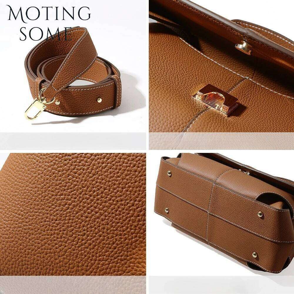 Motingsome Natural Leather Women's Bag 2025 New Designer Bags Commuter Shoulder Messenger Satchel Lady Crossbody Purses