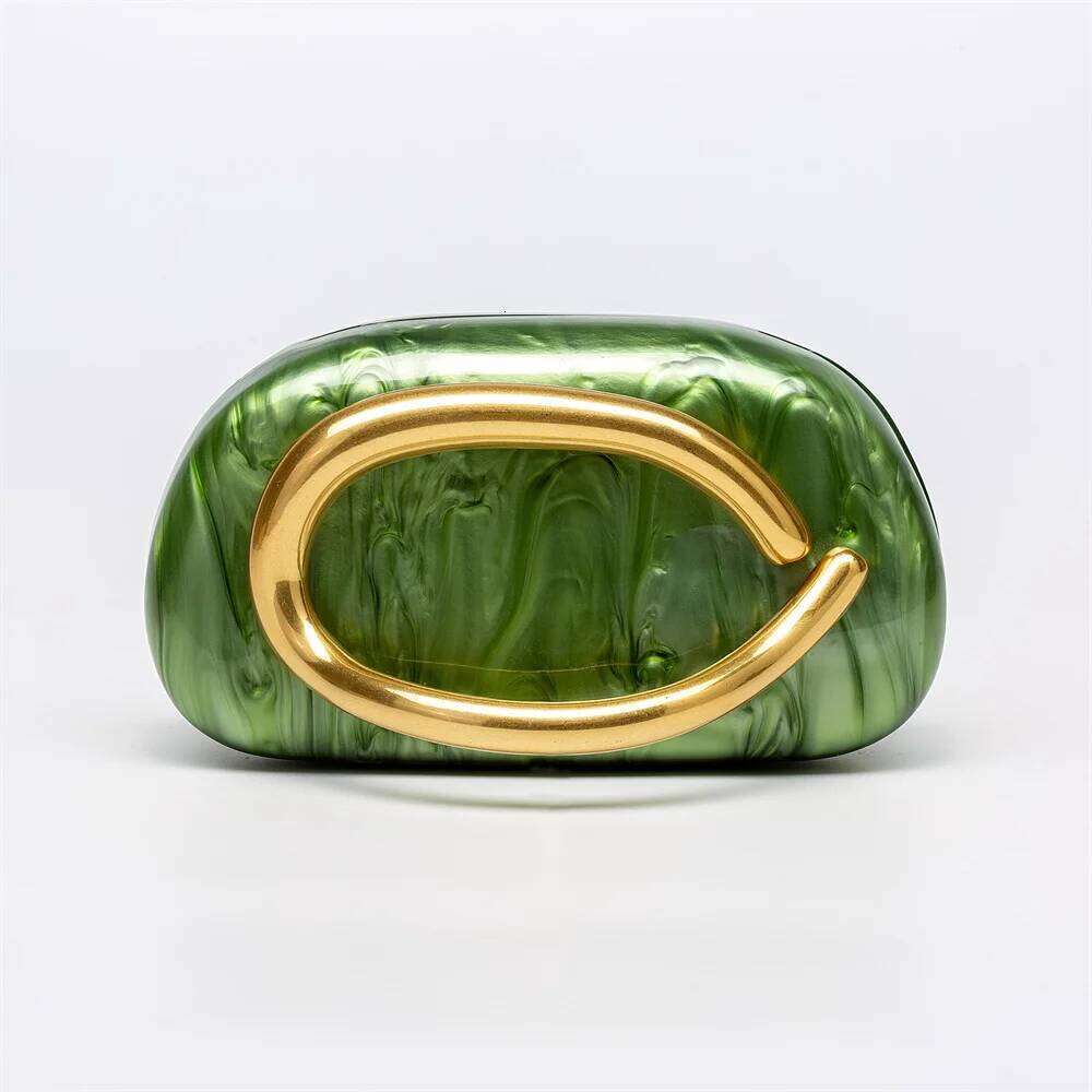 Women Big Brass Metal Name Acrylic Box Clutch Evening Bags Bridal Wedding Purses And Handbags Beach Gift Designer Purse