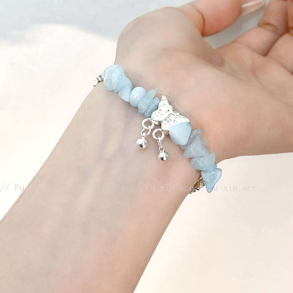 Blue~Sier Fragment Pearl Starfish Shell Beaded Light Niche High-end Exquisite Bracelet d15