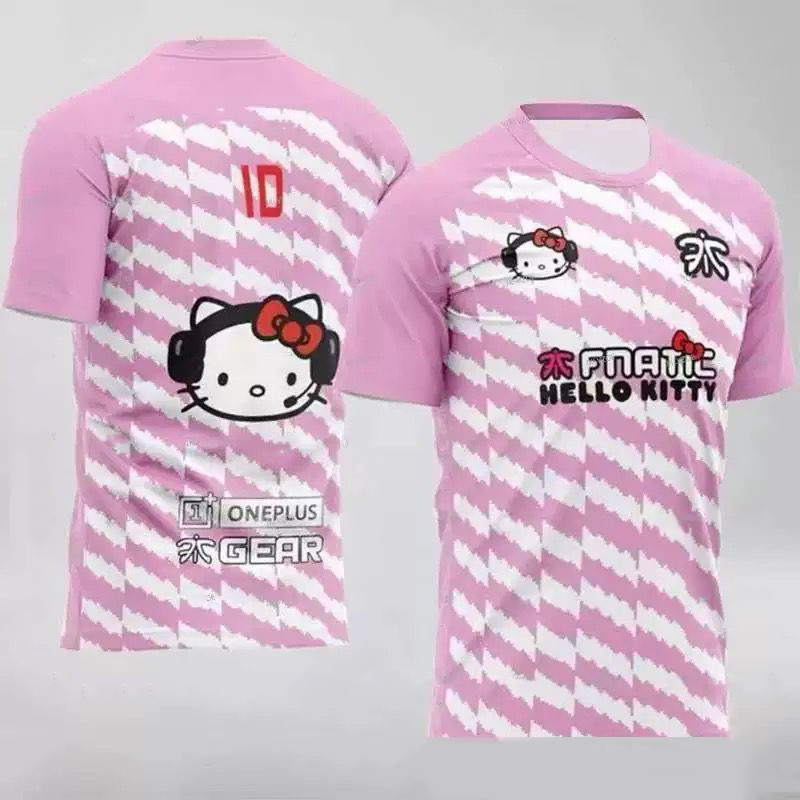 Sanrio Hello Kitty 3D Print Sport Quick Dry Breathable T-shirt Harajuku Adult Baby Soccer Jersey Parent-child Suit Boy Girl Short Sleeve w250621