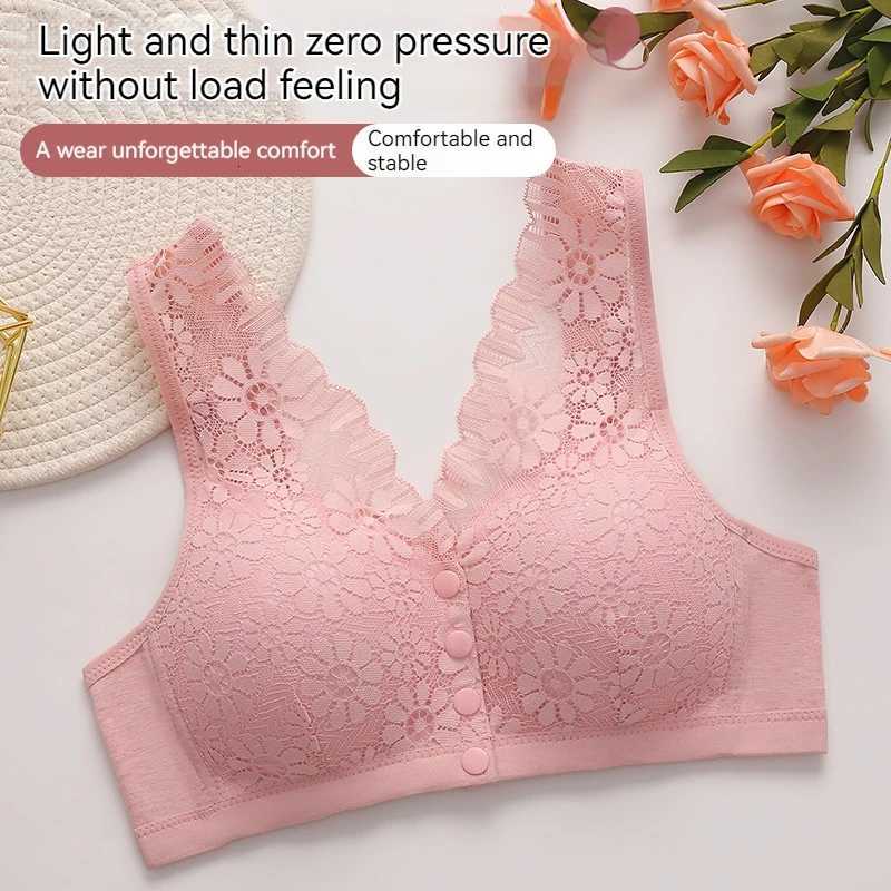 Womens Front-clasp Thin Steel-free Multi-color Comfortable Underwear All-season Plus-size Backless Sexy Lace Bra Z250730