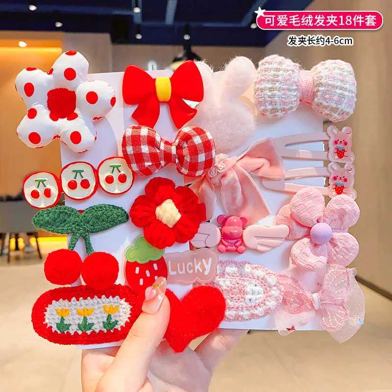 Cute Cartoon Childrens Hair Clip Bow Headband Girl Princess Autumn And Winter Plush Hair Clip Little Girls Bangs Clip R250730