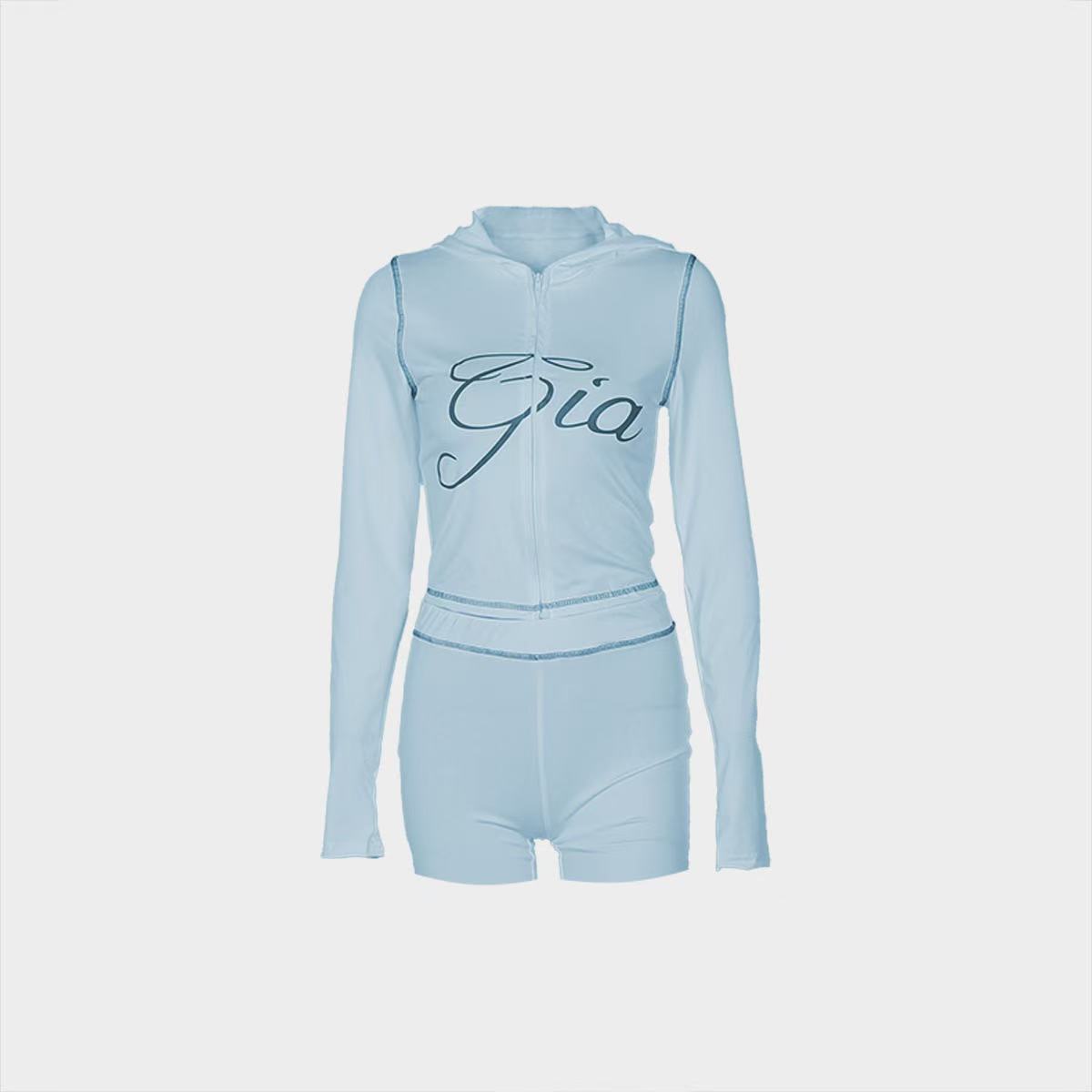 I Am GIA Womens Tracksuit Piece Y2K Pink Set Designer Sports Suit For Women Flared Pants Zip-upLong Sleeve High Quality Color Top C260312