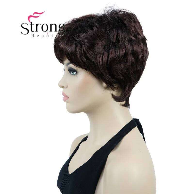 StrongBeauty Short Cute Brown Auburn Straight synthetic Women's Wig for Everyday COLOUR CHOICES