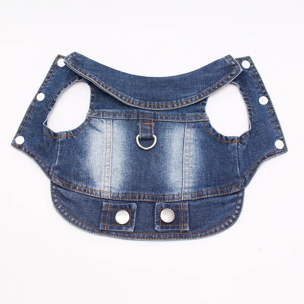 Thin Pet Dog Jeans Jacket Puppy Denim Clothes with Dog Leash Traction Buckle Cool Harness Vest for Small Medium Dogs 250729