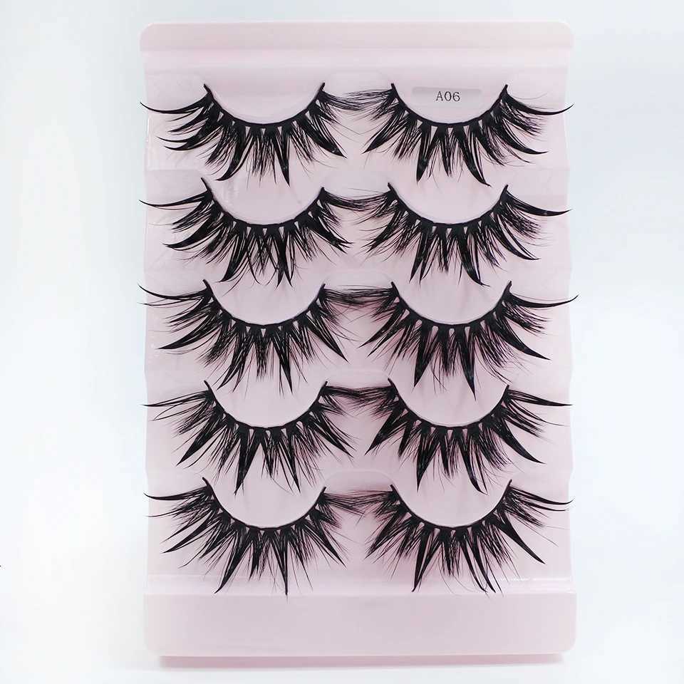 Red Siren Eyelashes Makeup 5 Pairs Soft Natural Mink Lashes Korean Fashion Manga Lashes Z250730