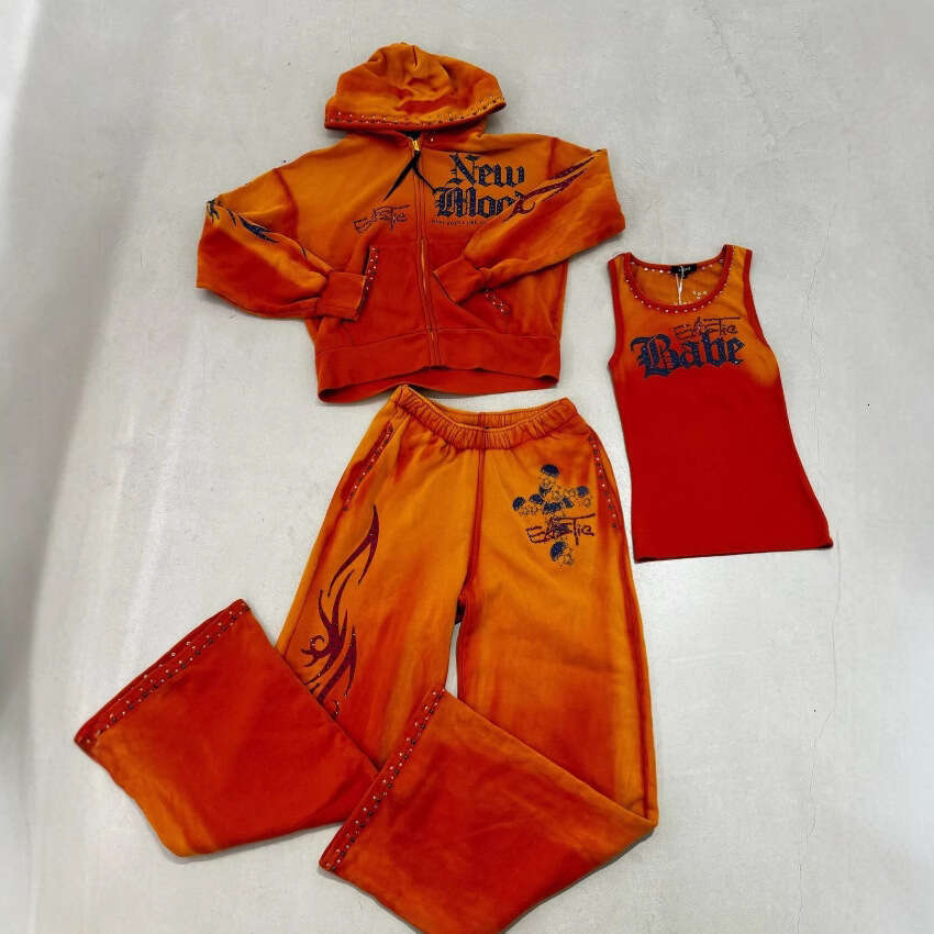 2025 Women's fashion Casual Ladies Printed Hoodie Set Sportswear