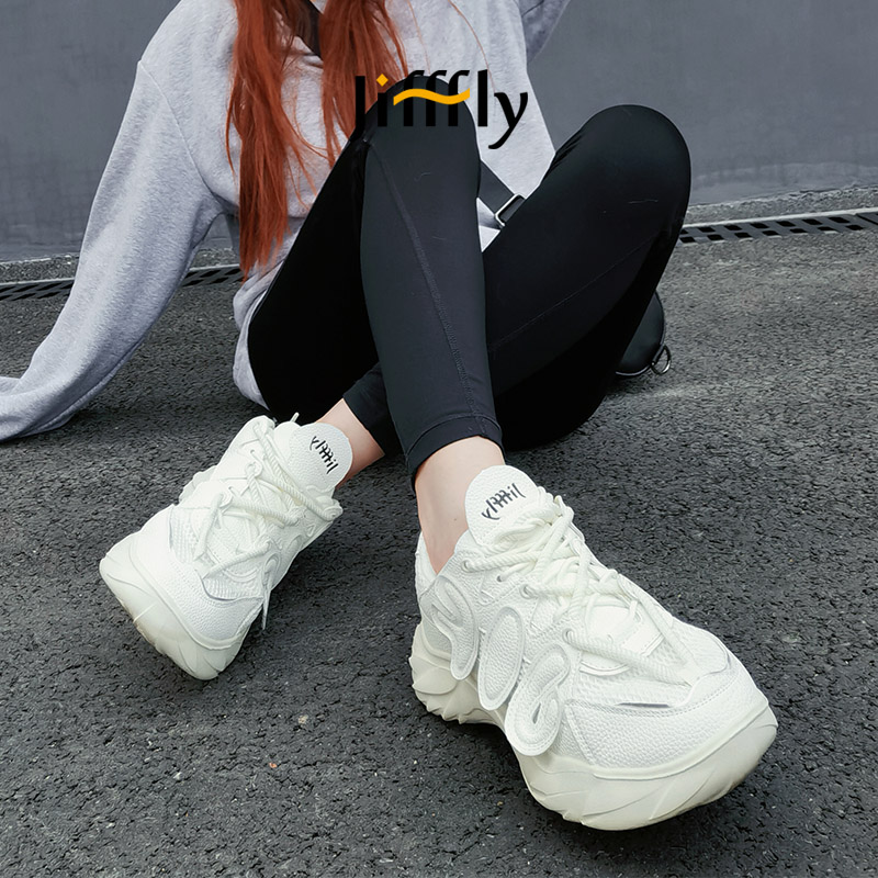 Jifffly dad for women summer 2025 new retro brand versatile white couple sports shoes