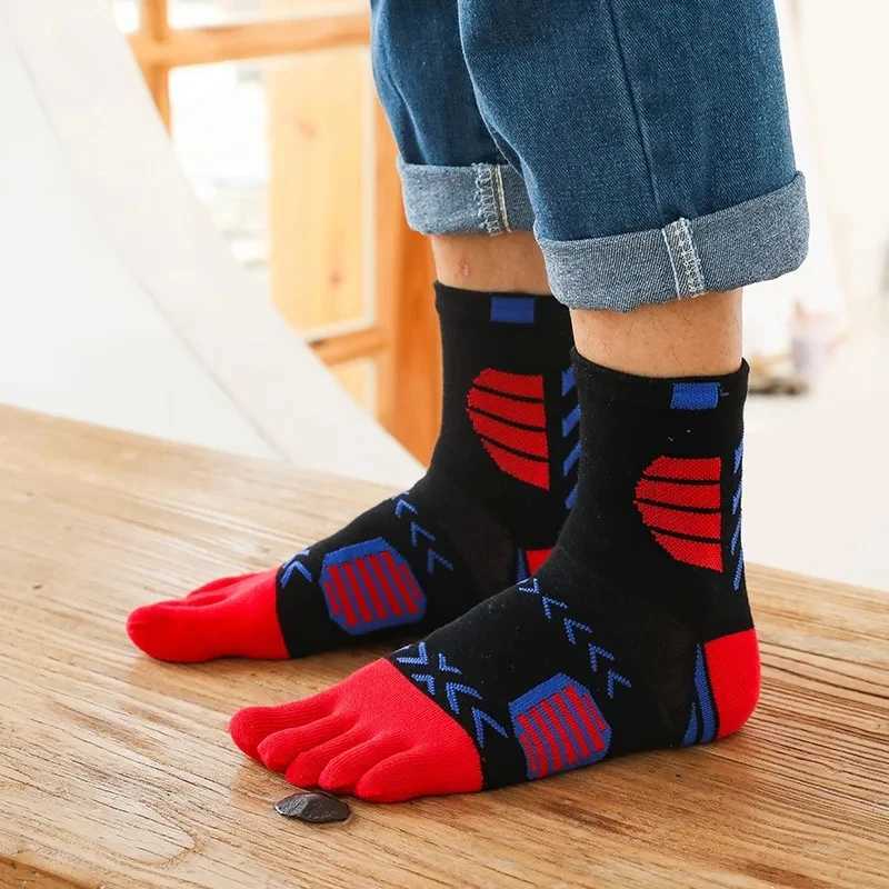 1/5 Pairs Sport Toe Socks Compression Cotton Sweat-Absorbing Deodorant Bike Marathon Fitness Outdoor Basketball 5 Finger Socks Z250731
