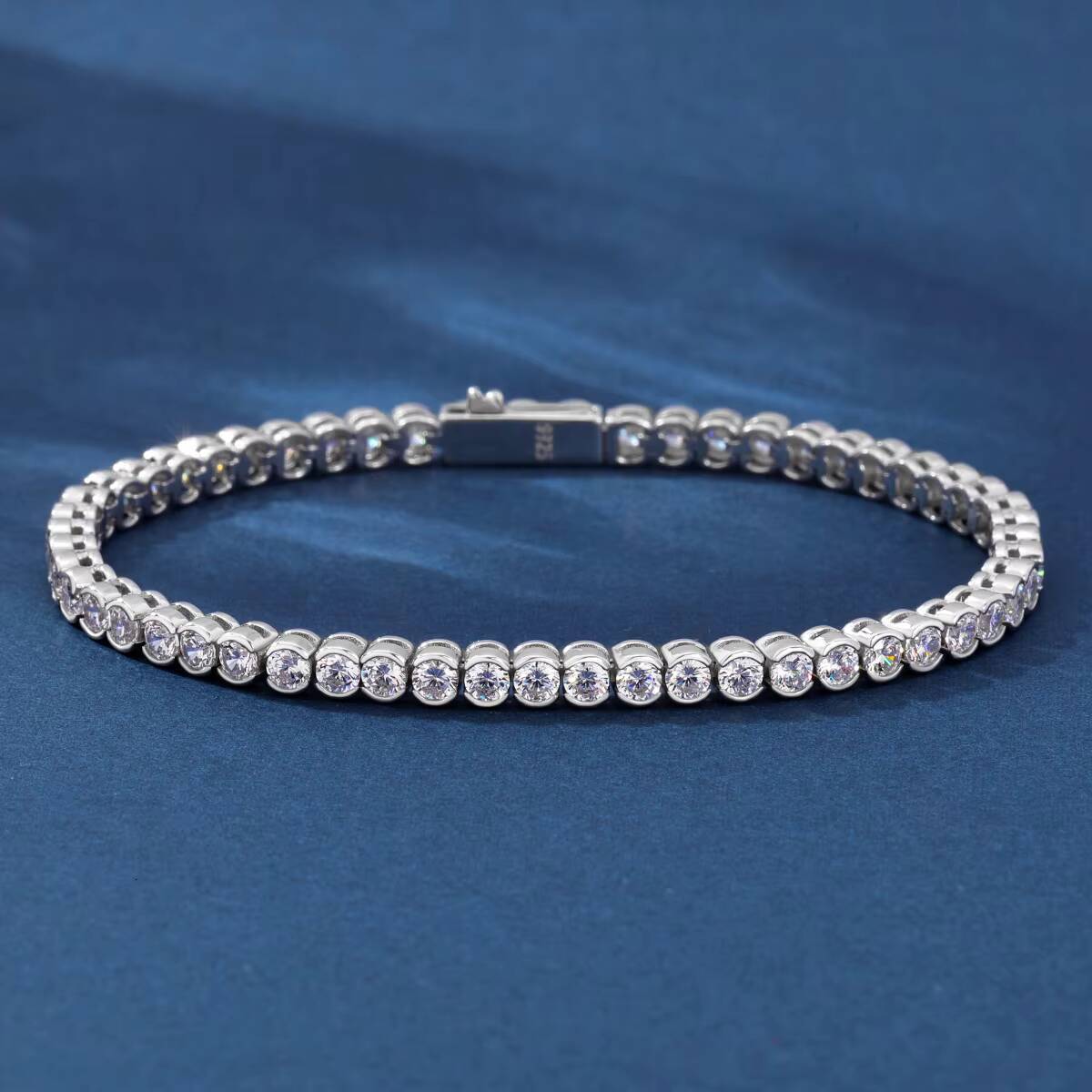 High Quality Diamond Tennis Chain Hip Hop Style 925 Sterling Silver 3mm Moissanite Tennis Chain Bracelet Jewelry Manufacturer