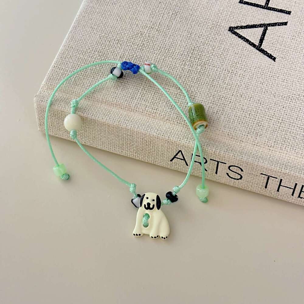 Animal Party~ Cartoon Animals Duck Puppy Rabbit Adjustable Woven Bracelet Cute Sweet Wristband ef0