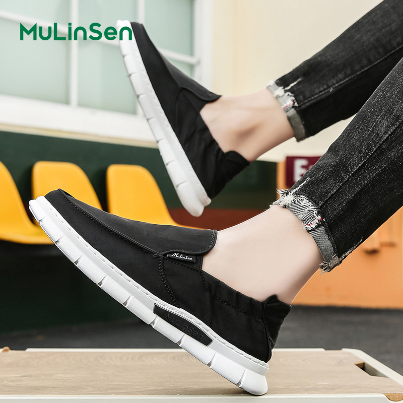 Mulinsen Old Beijing cloth shoes men's casual shoes spring and summer breathable thin ice silk soft sole driving slip-on shoes men