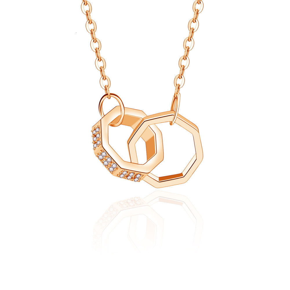 Romantic Designer Bracelet Fashion Geometric Double Circle Ring Buckle Set Women's Fashion Row Diamond Circle Bracelet Octagonal Zircon Madam Pen