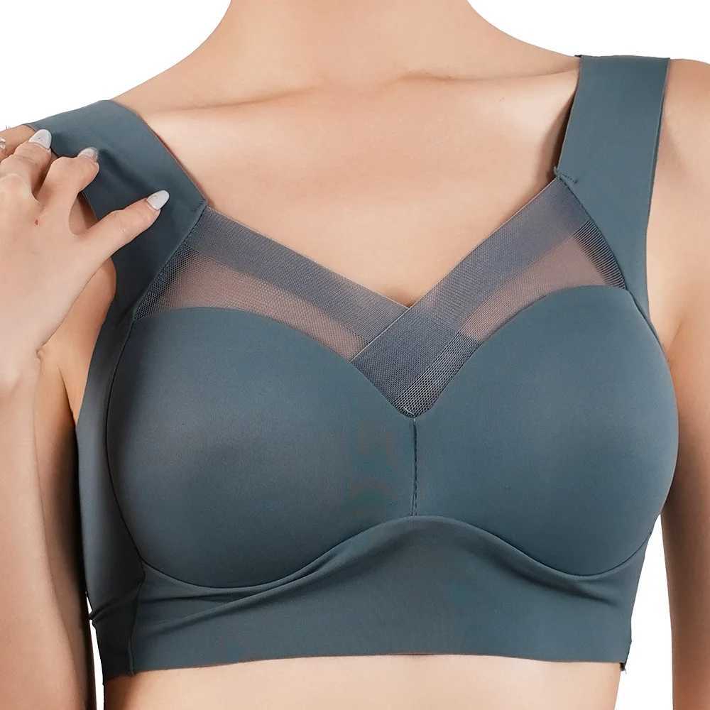1pc Womens Ice Silk Minimizer Bras Large Size Underwear Seamless Lingerie Push Up Sport Thin Cup Sexy Mesh Yarn Bra for Women Z250730