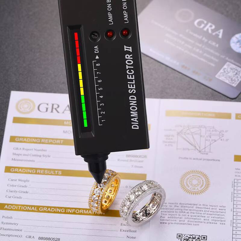 D Color Vvs1 Moissanite Diamond Eternity Ring 925 Silver Round Cut Round Moissanite Gemstone Engagement Wedding Ring