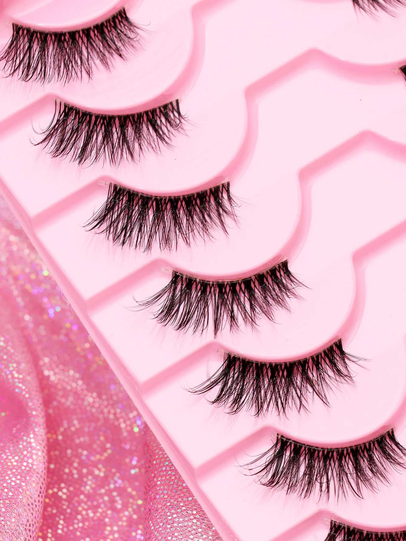 3/5/10 Pairs Half Eye Lashes Faux Mink Eyelashes Winged End Eye Elongated Eyelashes Natural Long Manga Lashes Fake Lashes Makeup Z250730