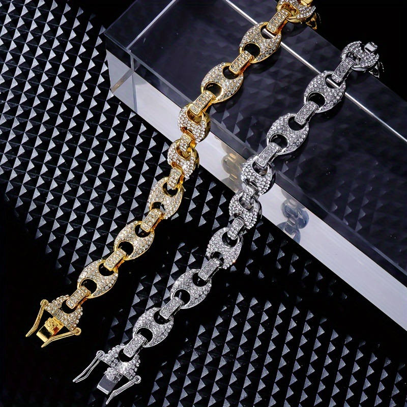 European and American Hot-Selling Hip-Hop Rapper Designer Madam bracelet Personality Temperament High-End Non-Fading Copper Inlaid Zircon Bracelet Who