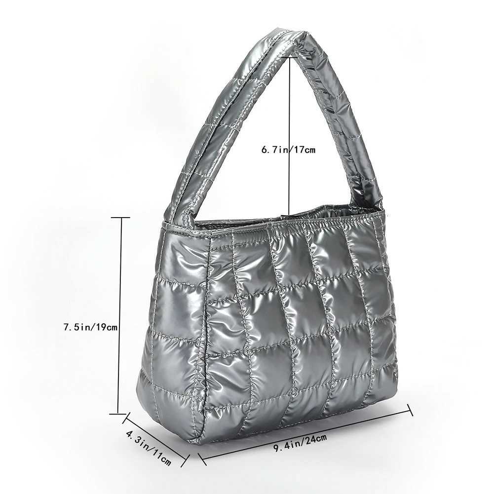Quilted Cotton Padded Tote Embroidered Plaid Cotton Tote Bag Fashion Soft Lightweight Portable Solid Color for Weekend Vacation Y250730