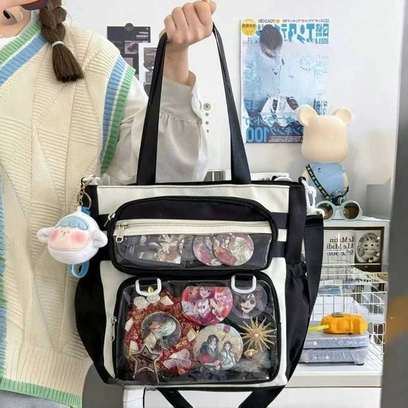 Japanese Transparent Ita Bag Handbag Women Anime Portable Large Capacity Girls Shoulder Tote Bag Nylon Crossbody Bags ItaBag G250729