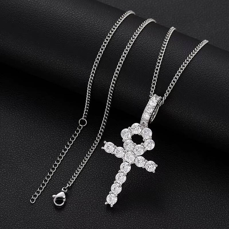 Wholesale Fast Shipping 3MM Jesus Cross VVS Moissanite Pendant 925 Sterling Silver Fine Diamond Pendant for Necklace Men