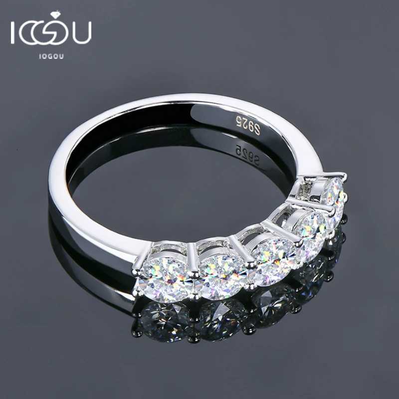 925 Silver 5-Stone 4mm D Color Moissanite Engagement Ring for Women Fine Jewelry Wedding Band with GRA Certificate y250730