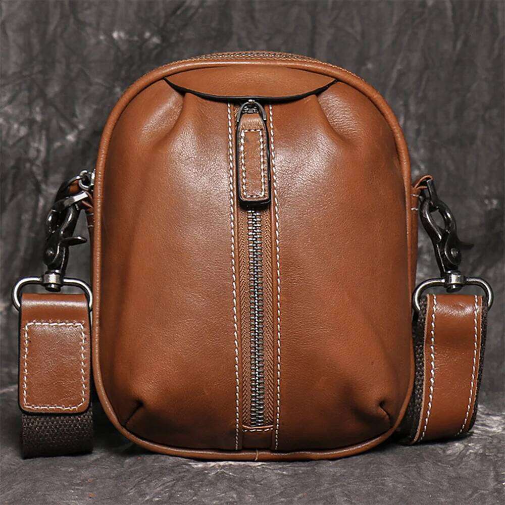 LUOKIR Women's First Layer Cowhide Shoulder Men's Fashionable And Versatile Crossbody Large Capacity Leather Phone Bag 250731