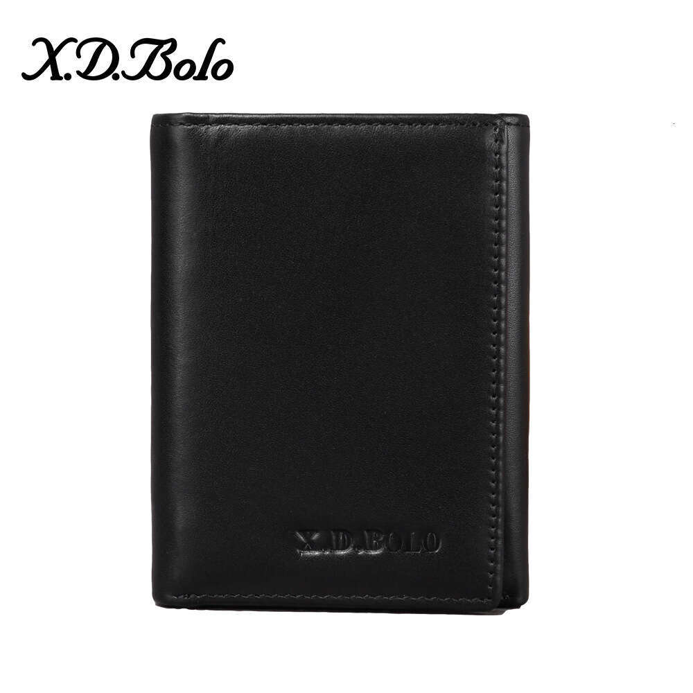 Hot-selling Genuine Leather Men's Top Layer Oil Wax Cowhide 70% off Short Wallet Zipper Coin Purse Money Clip designer wallet B5 B5