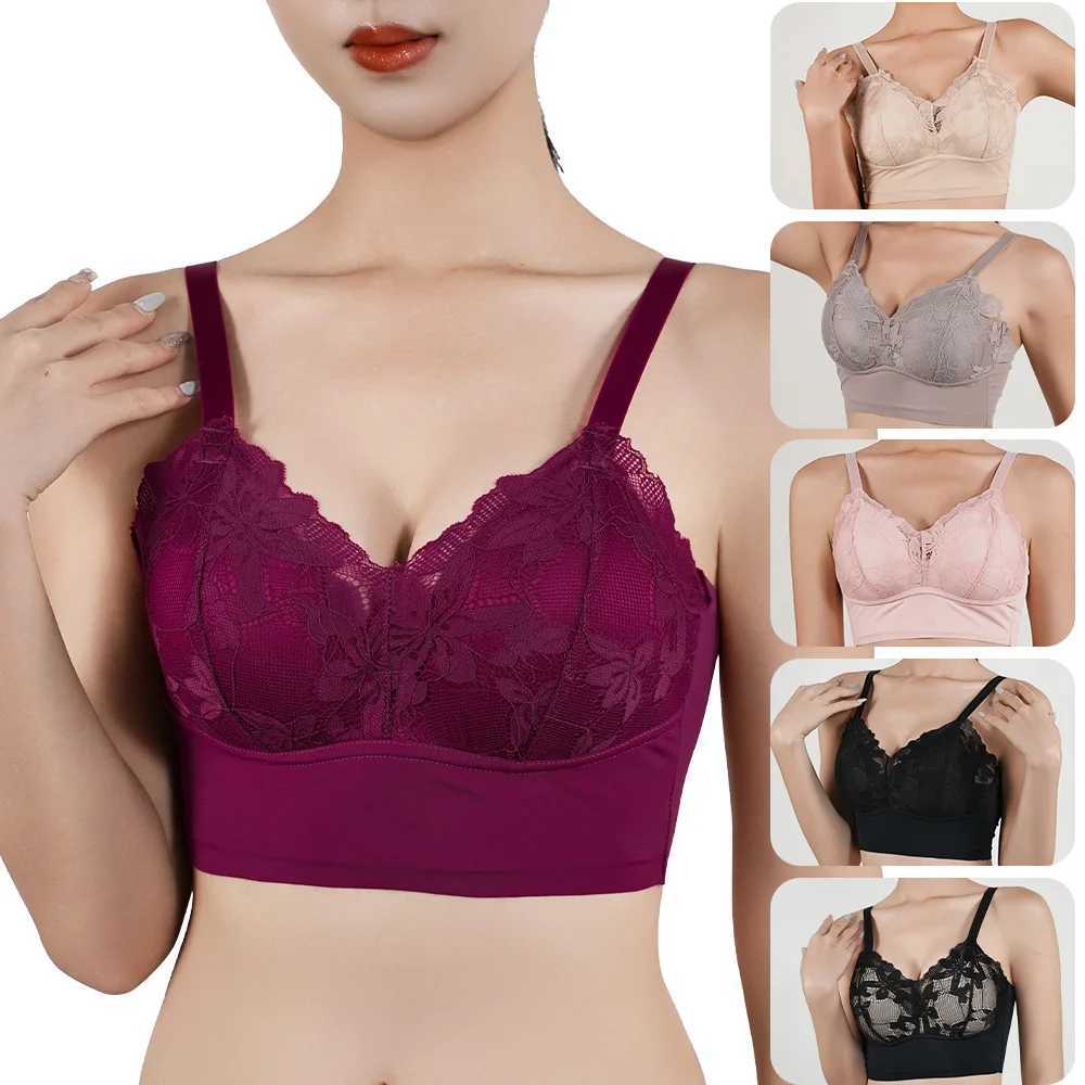 Hot Full Cup Thin Underwear Small Bra Plus Size Wireless Adjustable Lace Womens Bra Breast Cover B C Cup Large Size Lace Bras Z250730