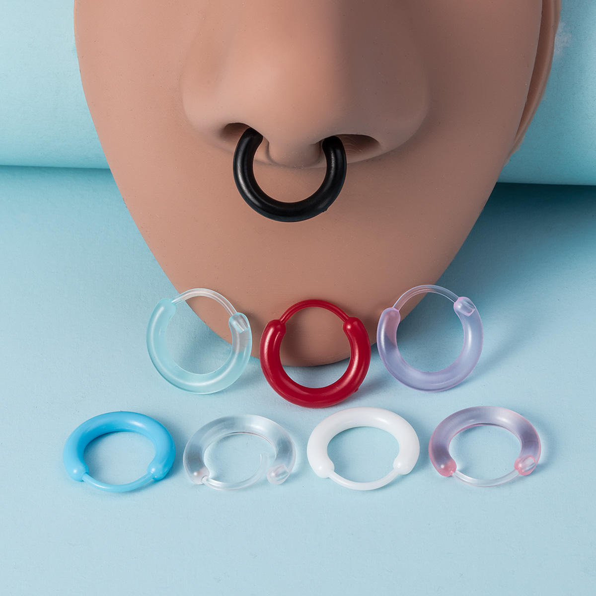 8-color resin earrings, body piercing accessories, ear bone rings wholesale