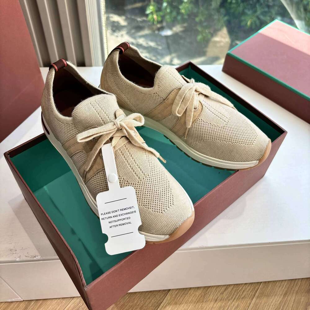 New Women Size35-42 Knitting Sneakers Natural Cow Suede Sports Leisure Flats Round Toes Designer Shoes Zapatillas De Mujer 393
