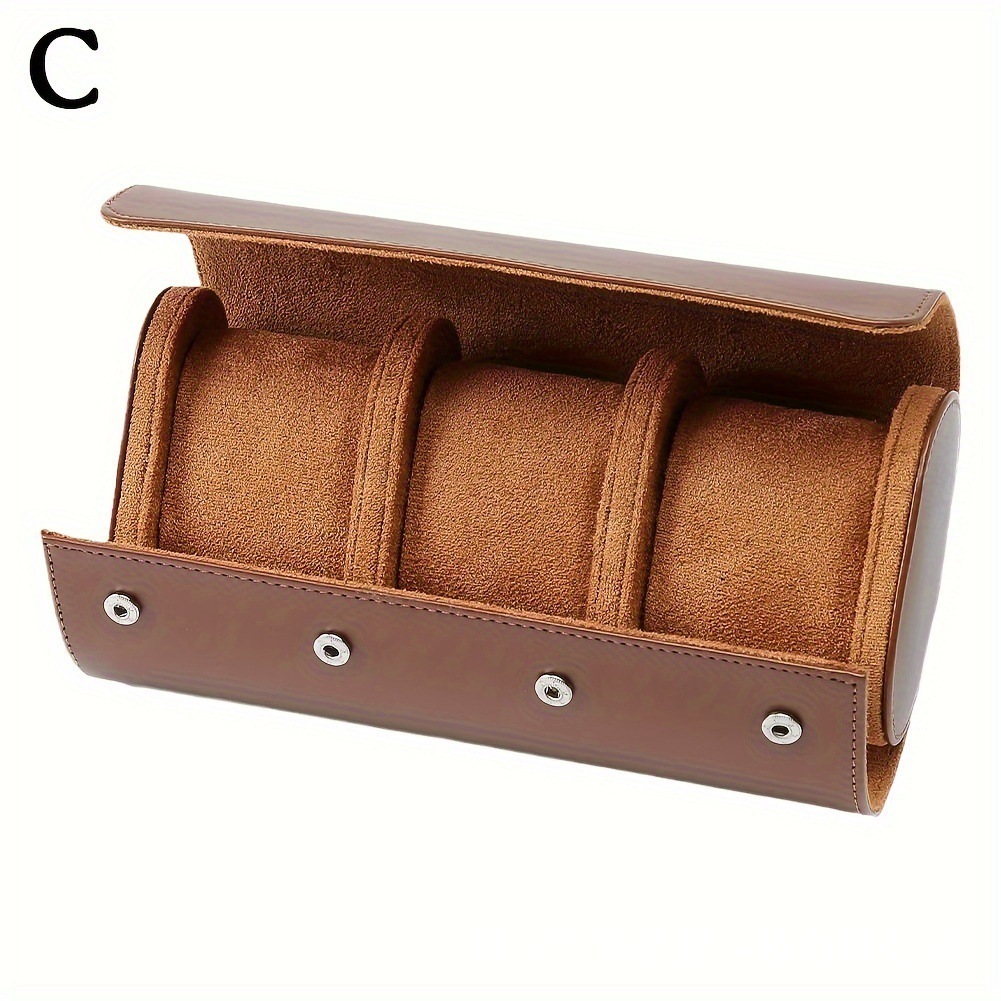 Watch storage box portable watch box PU three-position watch box dust-proof mechanical watch box travel watch bag 240912