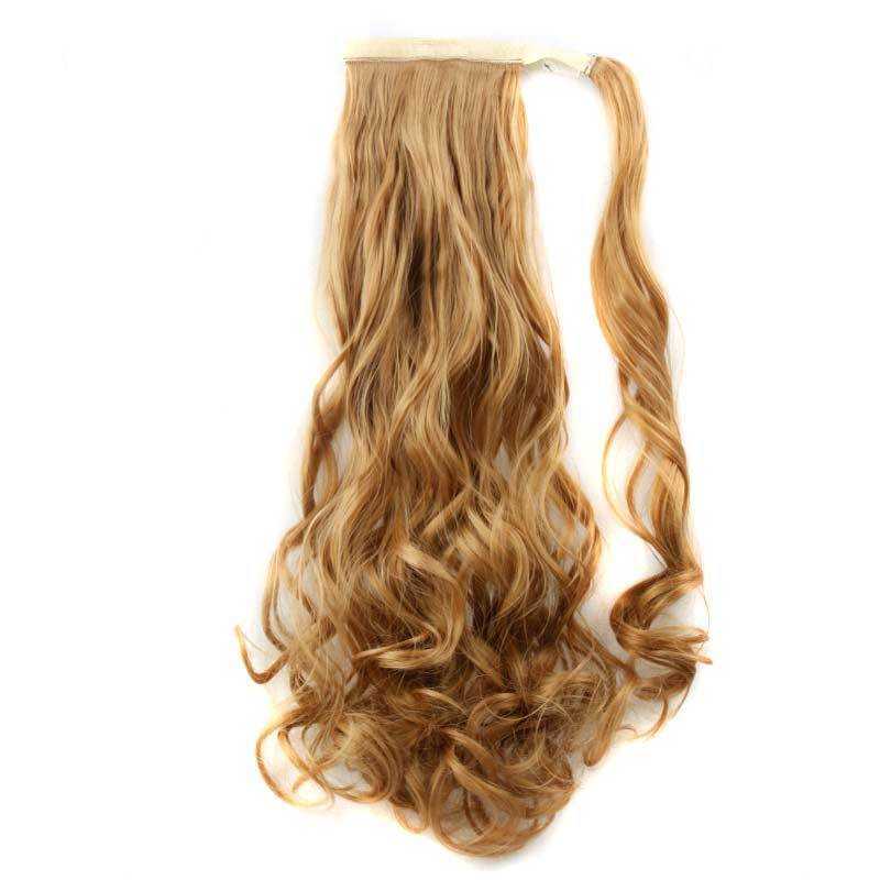 European and American long hair with Velcro ponytail lady synthetic hair extension clips S25731