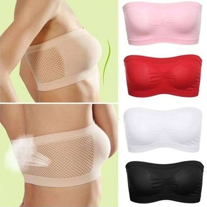 Women Sexy Lingerie Lace Seamless Tube Top Breathable Strapless Bandeau Without Pad Sleep Underwear Sports Bra