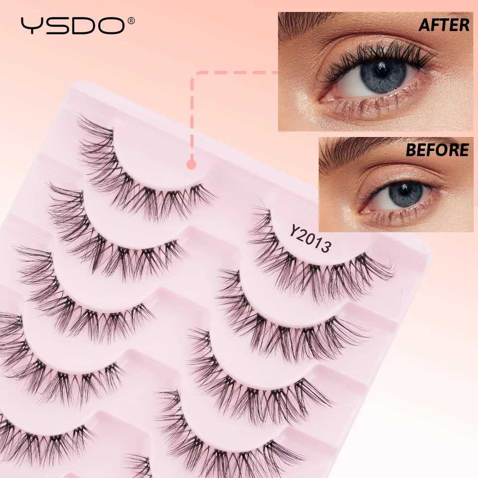 10 Pairs Natural Long Eyelashes Wispy Soft 3D Mink Lashes Reusable Cat Eye Lashes Makeup Eyelash Extension Faux Cils Z250730