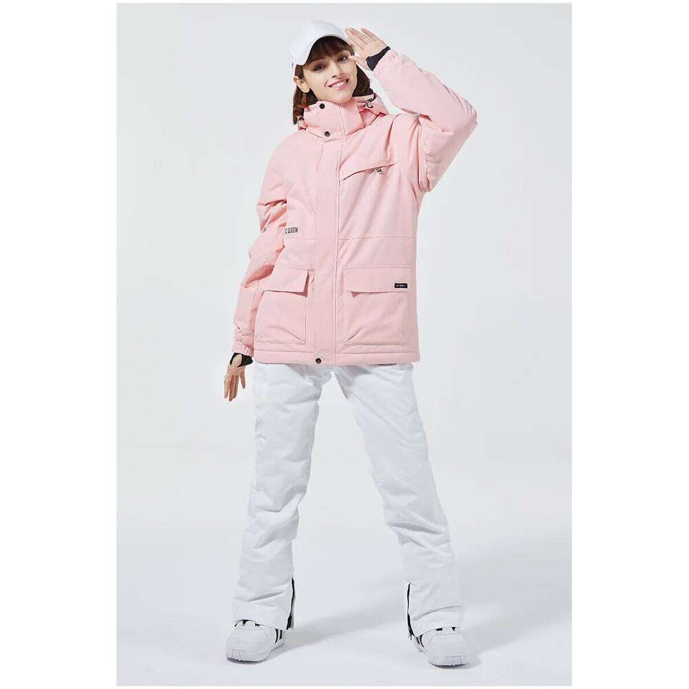 10K Pure White Ski Suit For Women, Snowboard Clothing Sets, Waterproof Windproof Skiing Jacket Pants Snow Overalls Couple Winter