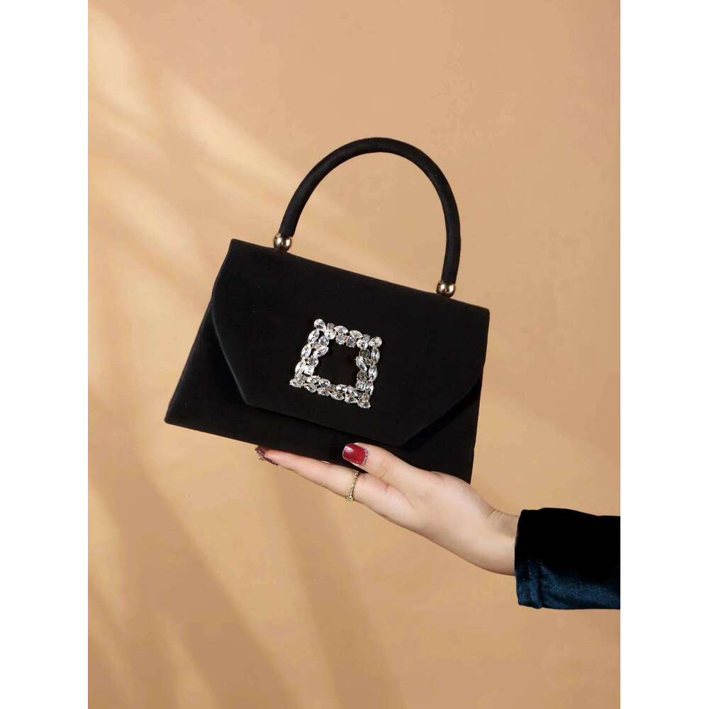 Glitter Bling, Shiny, , Glamorous, Exquisite 1pc Elegant & Fashionable Sparkling Veet Evening Clutch Bag