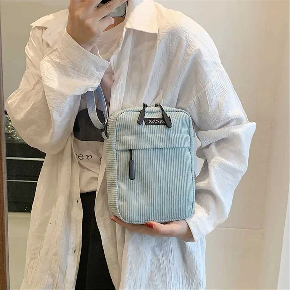 Fashion Corduroy Womens Crossbody Bag Casual Sports Student Mobile Phone Small Shoulder Bag Solid Color Female Handbag 2024 New Y250730